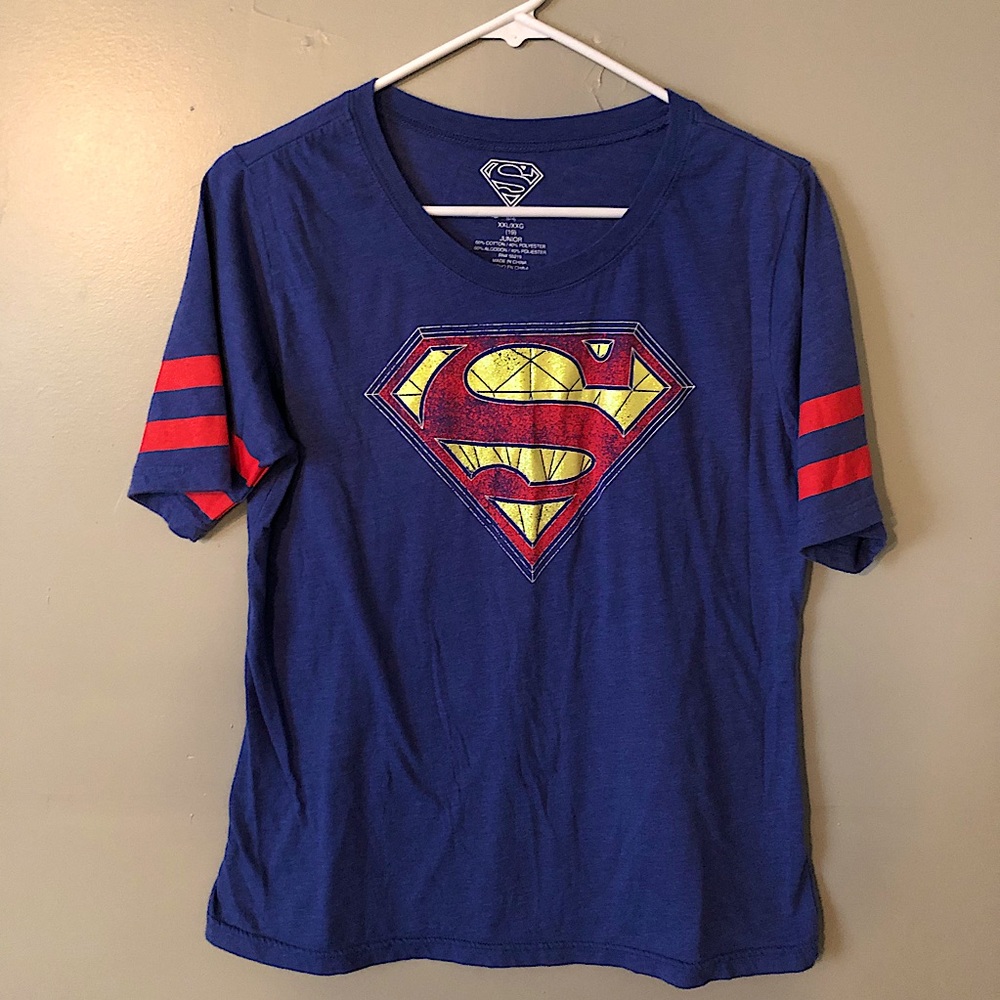 Superman XXL Vintage Glitter Logo Tee